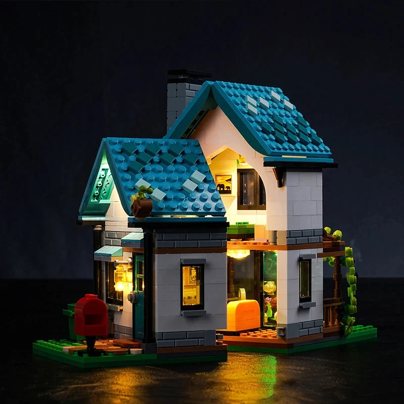 Kit luce LED fai-da-te per LEGO 31139 Cosy City House Modello di architettura 3in1 (solo luce LED, senza modello di blocchi)