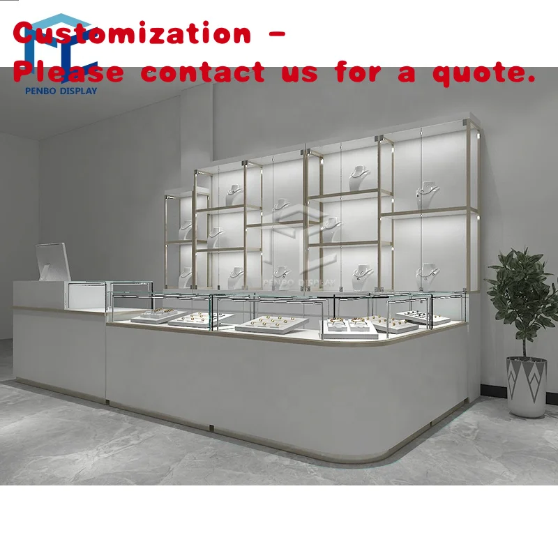 

custom.Custom Shopping Mall Jewelry Kiosk Pearl Jewelry Shop Display Cabinet Luxury Showcases Glass Display Jew