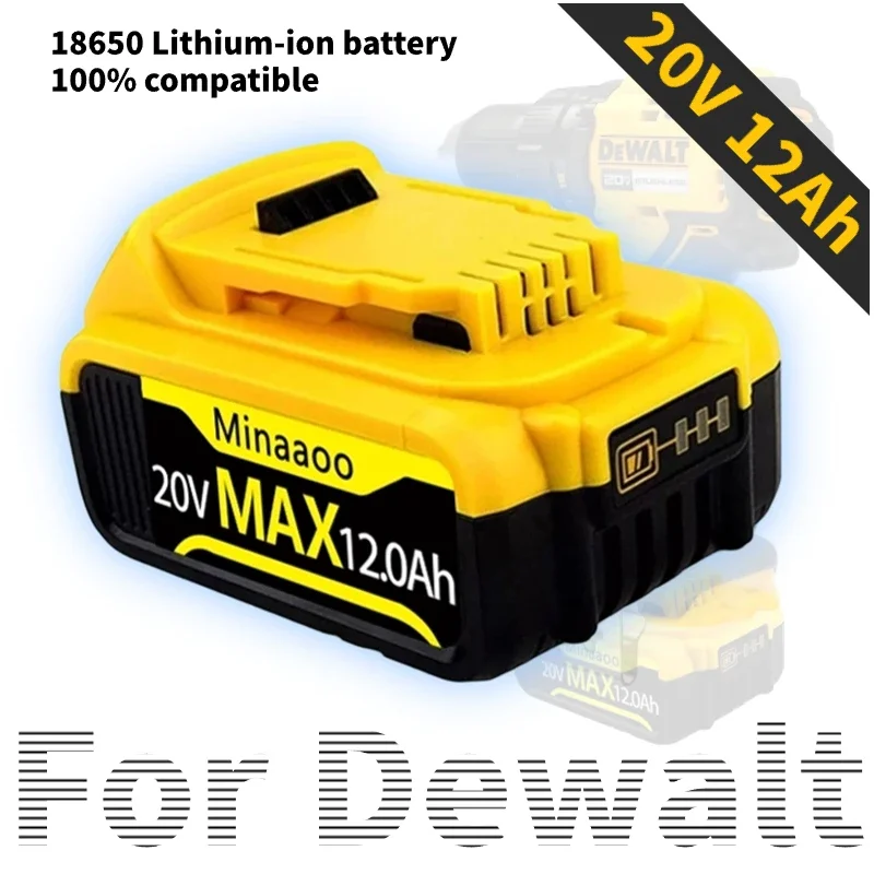 

Для аккумулятора Dewalt, 20 в, 12,0 Ач, для батареи DCB200 MAX, литиевая, DCB184, DCB206, DCB182, DCB180, DCB181, DCB182, DCB201, DCB206