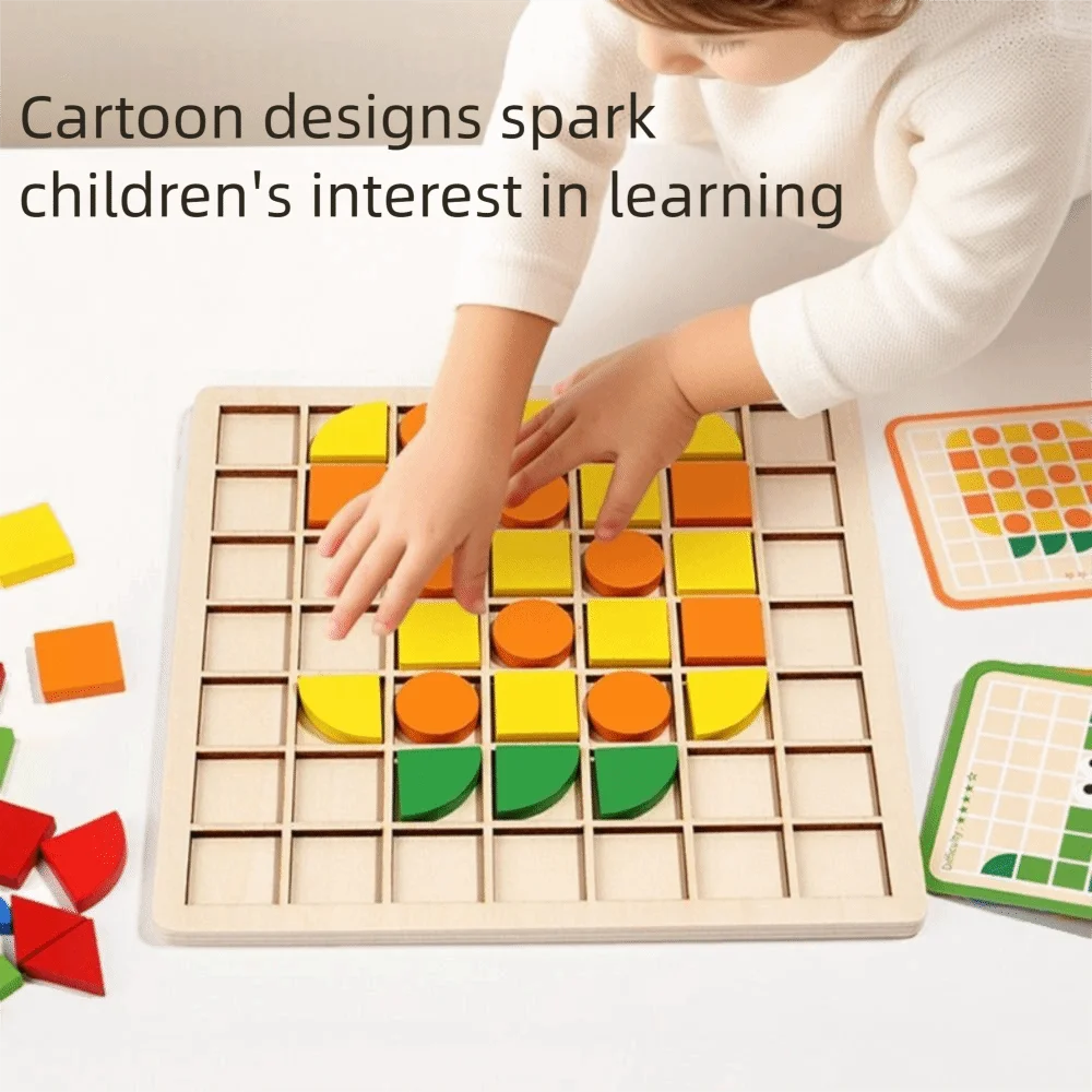 

Montessori Method Wooden Puzzle Toy Colorful Sensory Game Early Educational Toy 3D Puzzle Board Children's Gifts