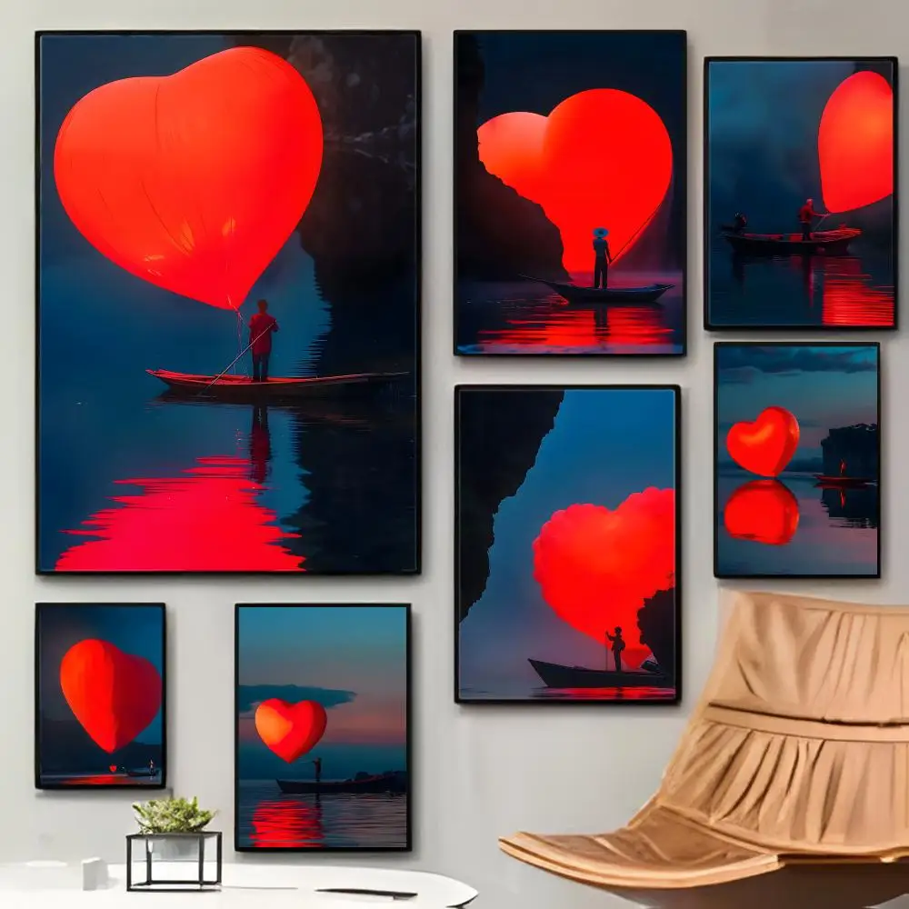 Romantic Captivating C-Creative Heart Stealing Theme Poster Sticky Waterproof Coffee House Bar Room Wall Decor Gift