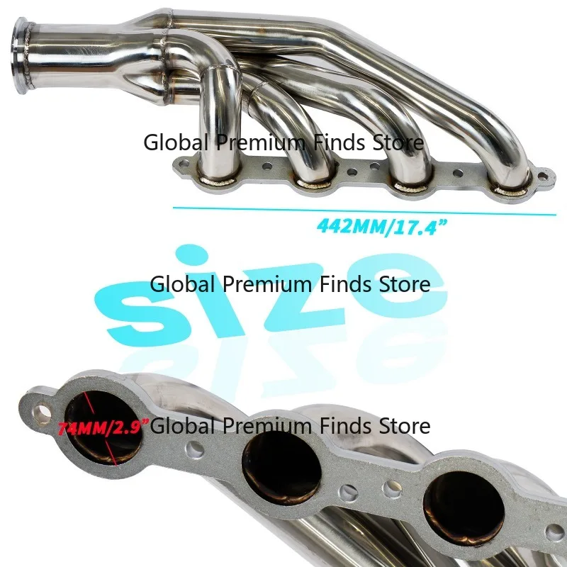 Stainless Steel Exhaust Manifold for 97-14 Small Block V8 LS1 LS2 LS3 LS High Performance Auto Parts