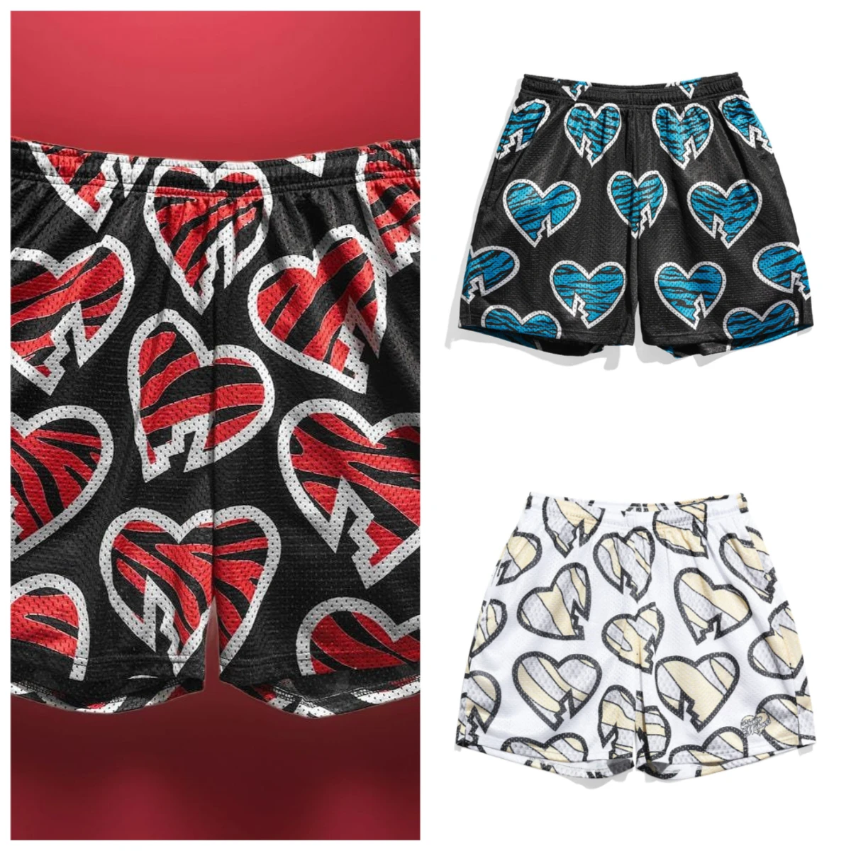 Latest Michaels HBK Shorts Adult Children Shorts Black Red Heart Shorts Sports Casual Fighting Shorts Breathable Fast Dry Shorts