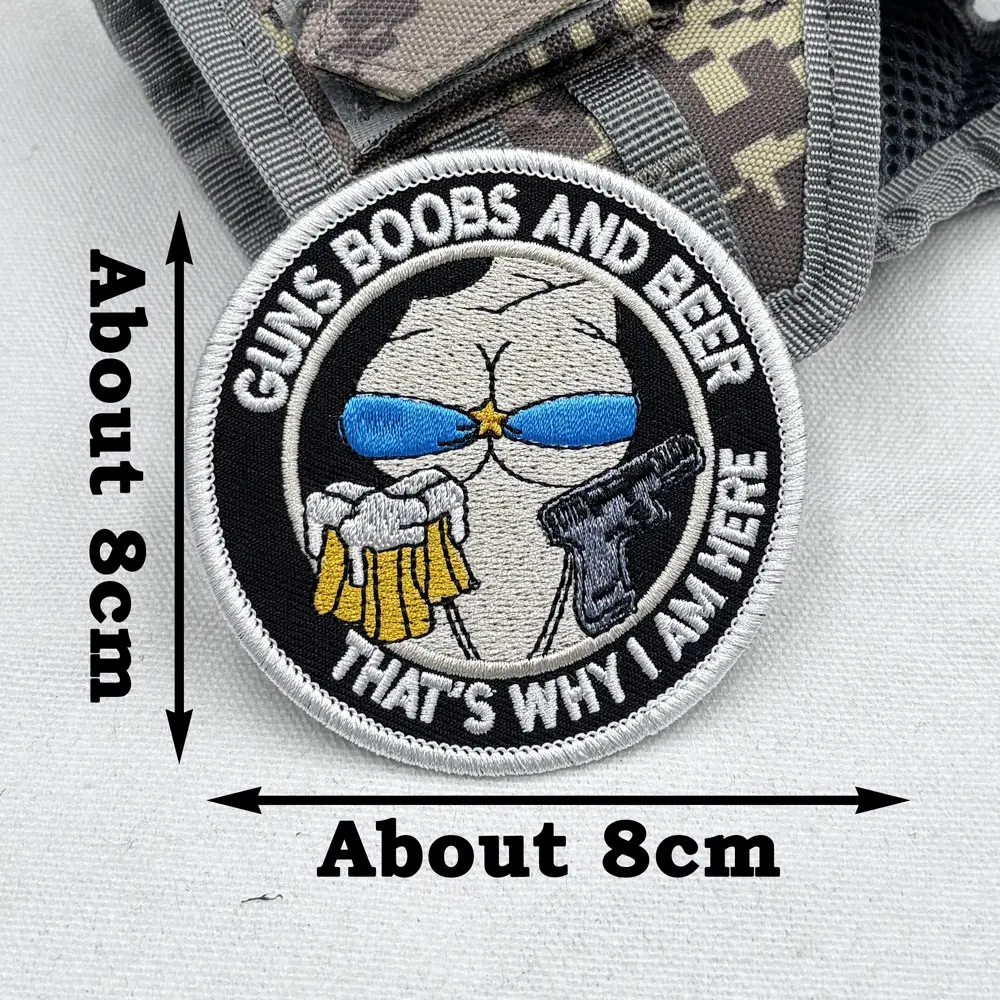 البنادق الثدي والبيرة لهذا السبب أنا هنا رقعة مطرزة بخطاف وحلقة خياطة على شارة عسكرية مطرزة