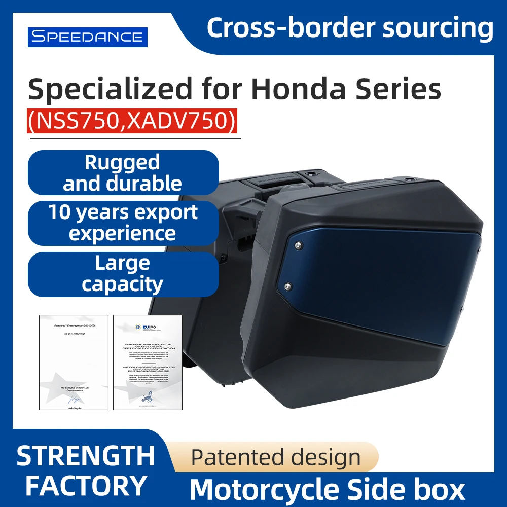 Speedance for Honda Forza 750 motorcycle side cases, quick-release & quick-install, OEM mold, no-drill & damage-free installatio
