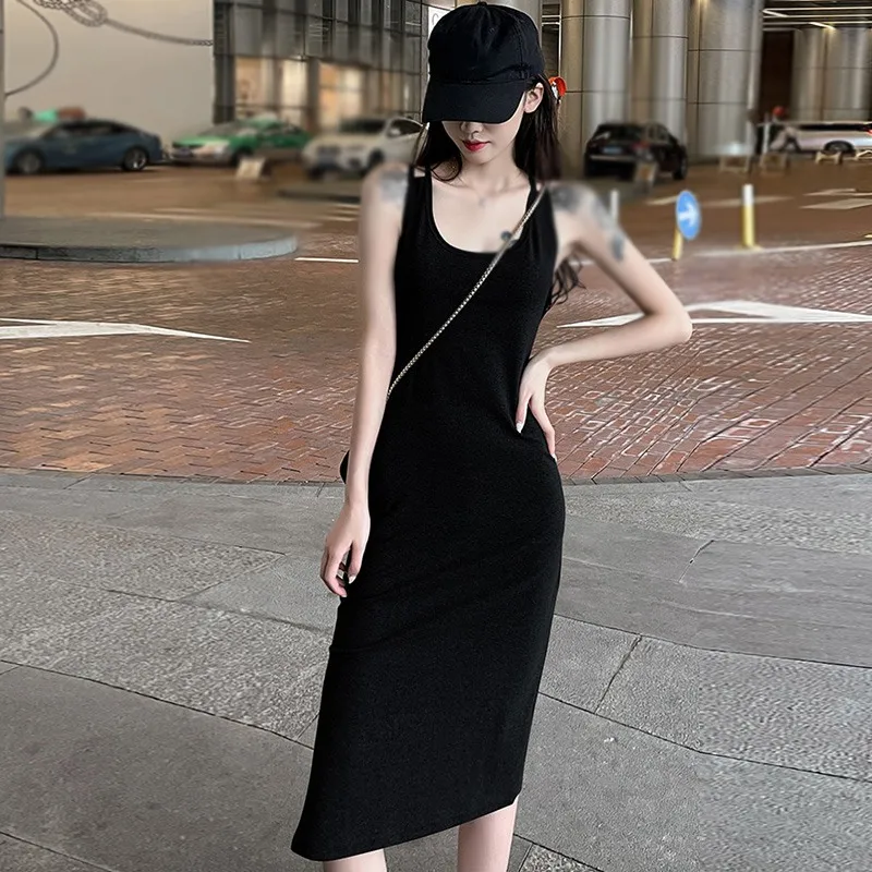 Sleeveless Women's Dress Interior Layering Mid Length Korea Version Underlay Dress