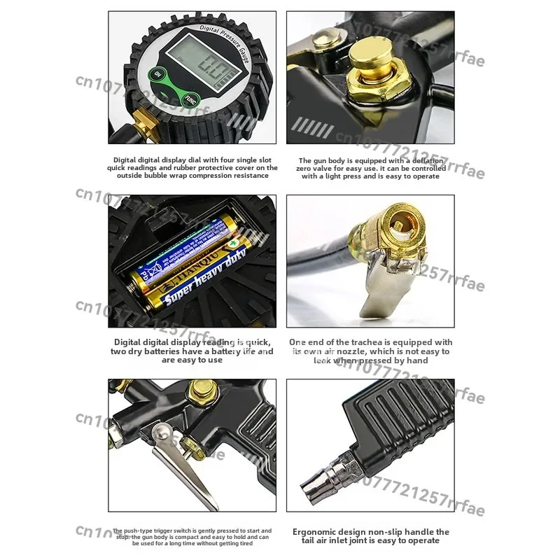 Digital Tire Pressure Meter Deflatable Car Tire Inflation Meter