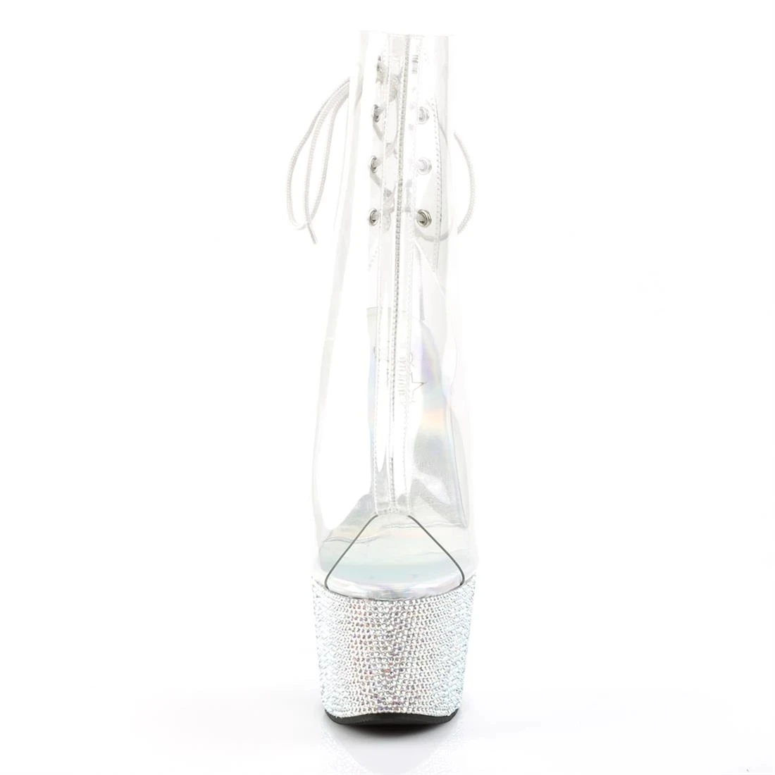 Transparent upper 15-17-20cm, hand made color changing drill bottom, club pole dancing ankle boots, sexy performance shoes