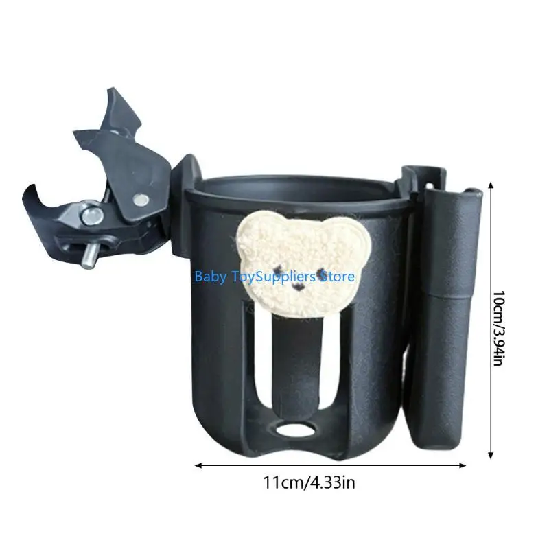 R1WF حامل زجاجة قابل للتعديل 360 درجة الدورية مع حامل هاتف كرسي متحرك شرب أكواب قوس يدفع باليدين حامل كأس الماء