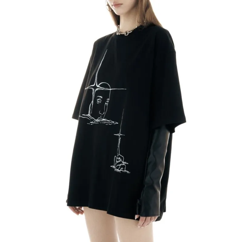 T-shirt con stampa lirica Punk Oversize Hip Hop donna Streetwear abbigliamento Harajuku Goth Unisex uomo Top manica corta in cotone Tee Y2K
