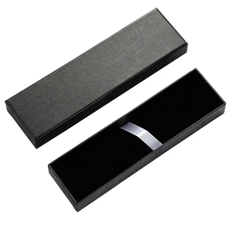 Neutral Pen Ballpoint Pen Box Rectangular Pen Box Cover Box Paper Flannel Black Carton Lettering Pen Special Gift Box