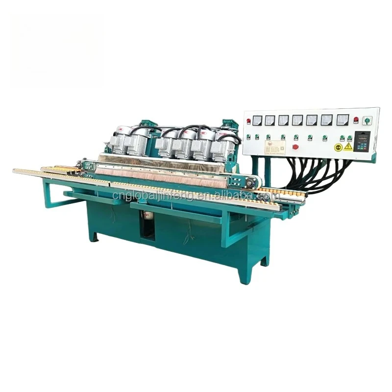 Horizontal Glass Edging Machine 6 Spindles Fine Polishing Multifunction Beveling Processing Machine