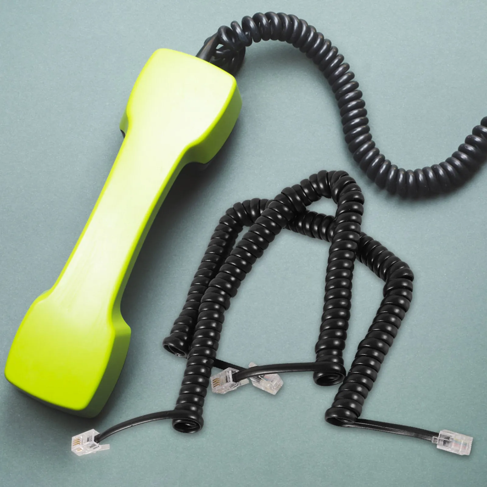 2Pcs Coiled Phone Cord Telephone Cable Spring Loaded Spiral Replacement Cord for Landlines Phone Receiver Wire