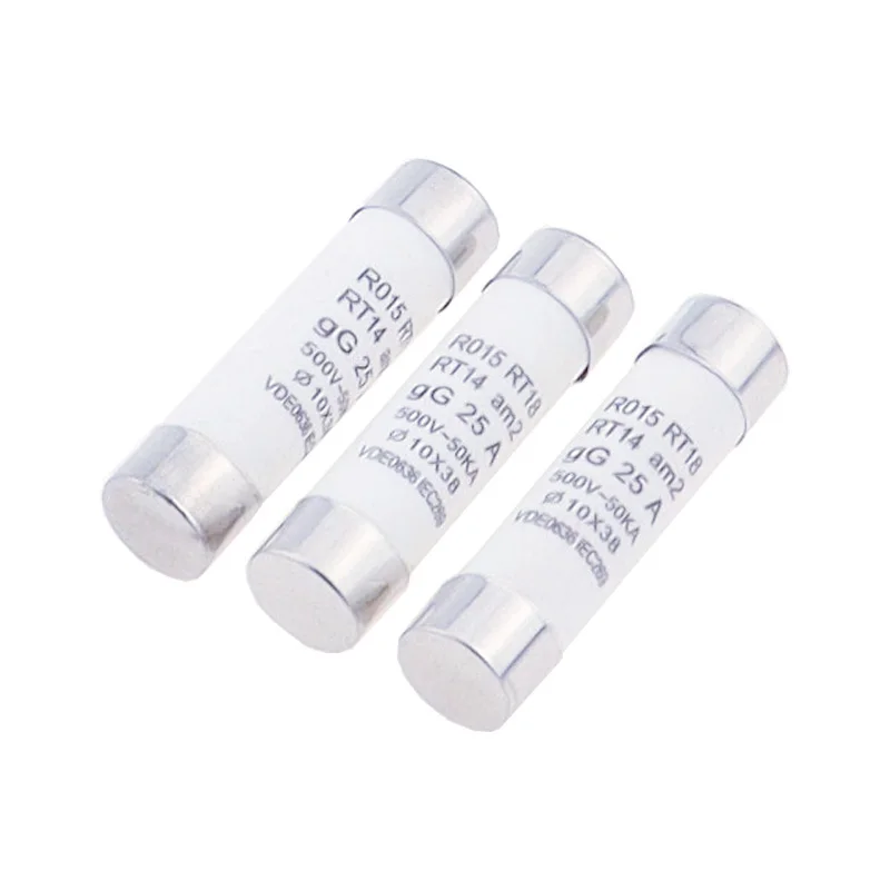 10*38 Fast Blow Ceramic Fuse 10x38mm Fuse 500V 1A 2A 3A 4A 5A 6A 8A 10A 16A 20A 25A 32A RO15 RT14 RT18
