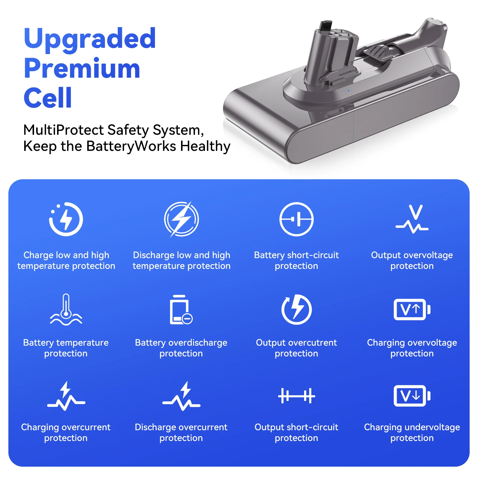 25.2V 6000mAh Battery for Dyson V11 SV15 Serie Vacuum Cleaner Fluffy 970145-02 replacement Battery Buckle version
