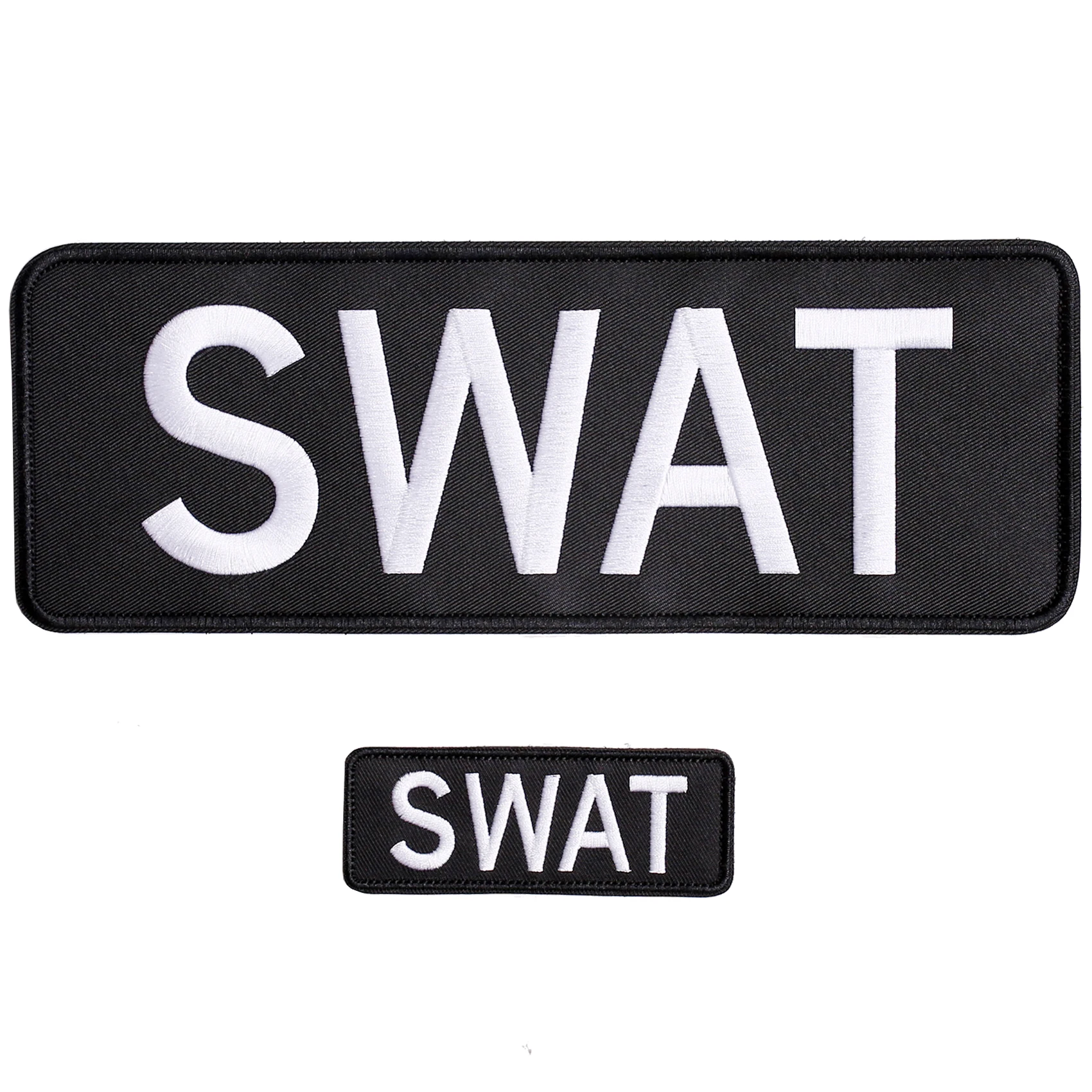 Large Embroidery Patch Set of 2 SWAT Hook and Loop Appliques, 3D Uniform Patches for Decorating, DIY