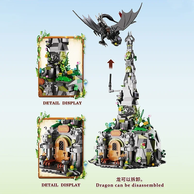 Nuevo bloque de construcción de la serie de películas Shadow Dragon, MOC The City Street View, juguetes de ladrillos de dragones domingos, para niños, regalos de vacaciones