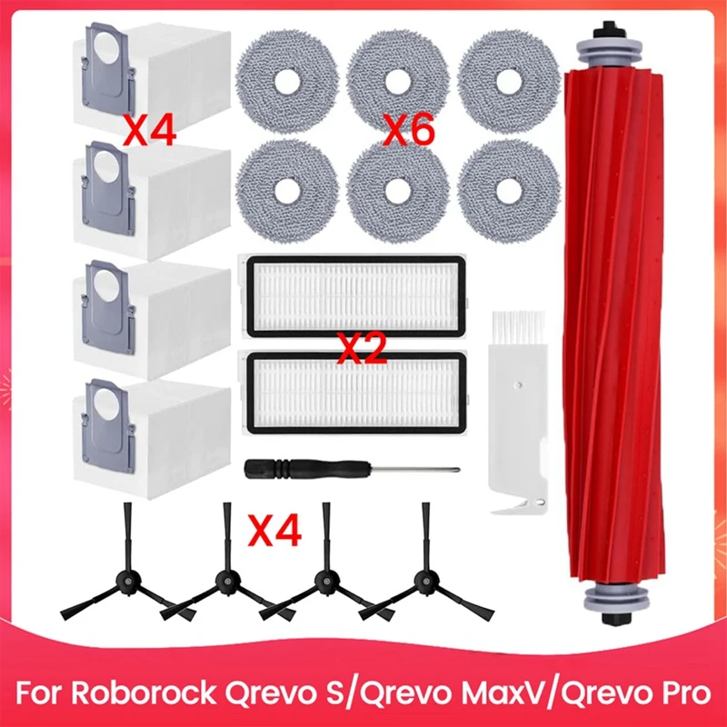 

For Roborock Qrevo S/Qrevo Maxv/Qrevo Pro Main Side Brush Hepa Filter Mop Cloth Replacement Parts Accessories