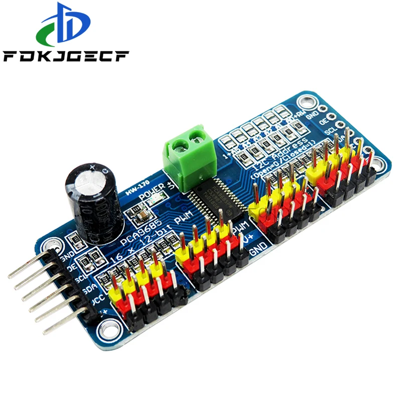 Picture 3: 16 Channel 12-bit PWM Servo motor Driver-I2C interface PCA9685 module Raspberry pi shield module servo shield