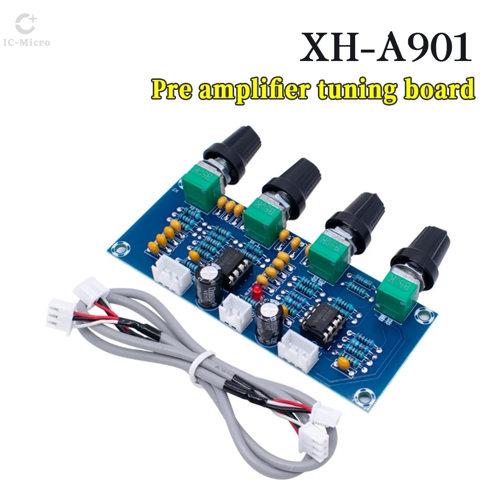 XH-A901 NE5532 Tone Board Preamp Pre-amp With Treble Bass Volume Adjustment Pre-amplifier Tone Controller For Amplifier Board