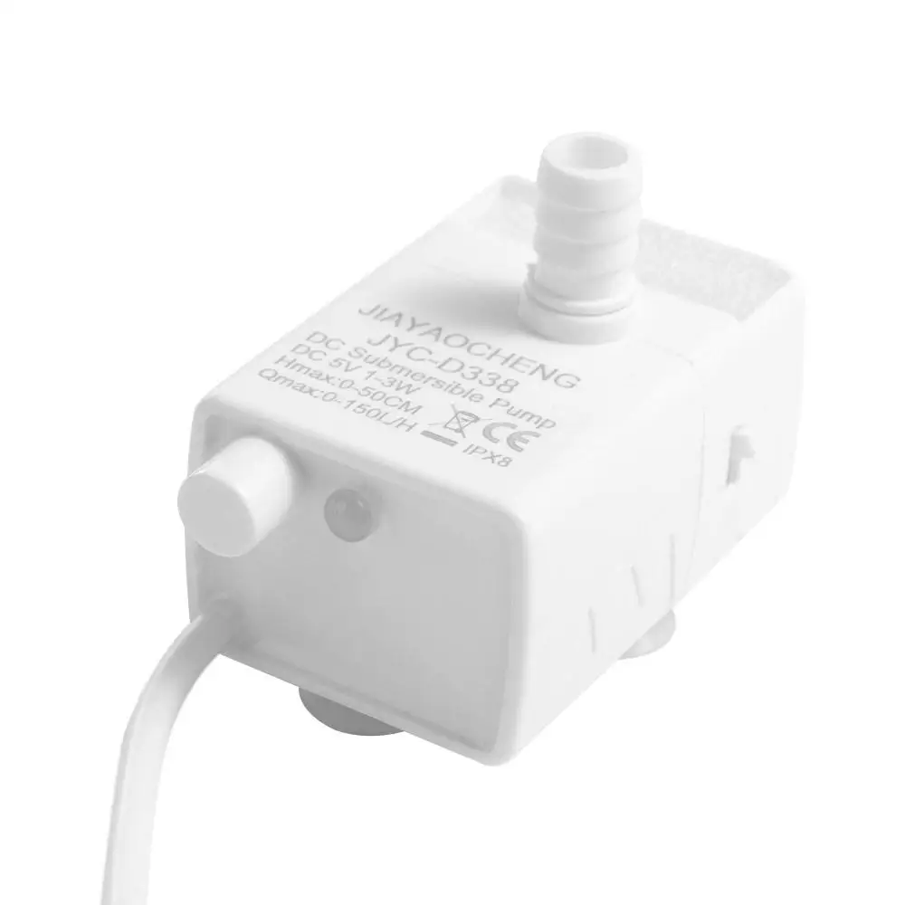 Ultra-quiet Pet Water Dispenser Pump LED Light 3 Suction Cups Mini Submersible Pump Filter Brushless Motor