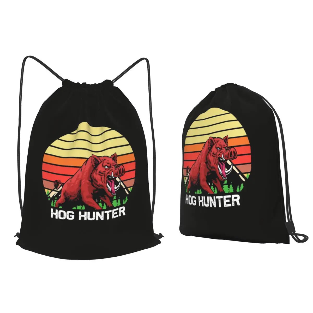 Hog Hunter Backpacks Multi-function Drawstring Bags Sundries Bag Book Bags for Man Woman School