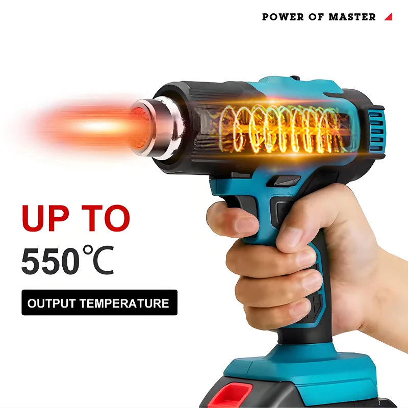 

Handheld Hot Air Gun Temperature Rechargeable Cordless Portable for Makita 21V Battery Electric Heat Gun with Nozzles