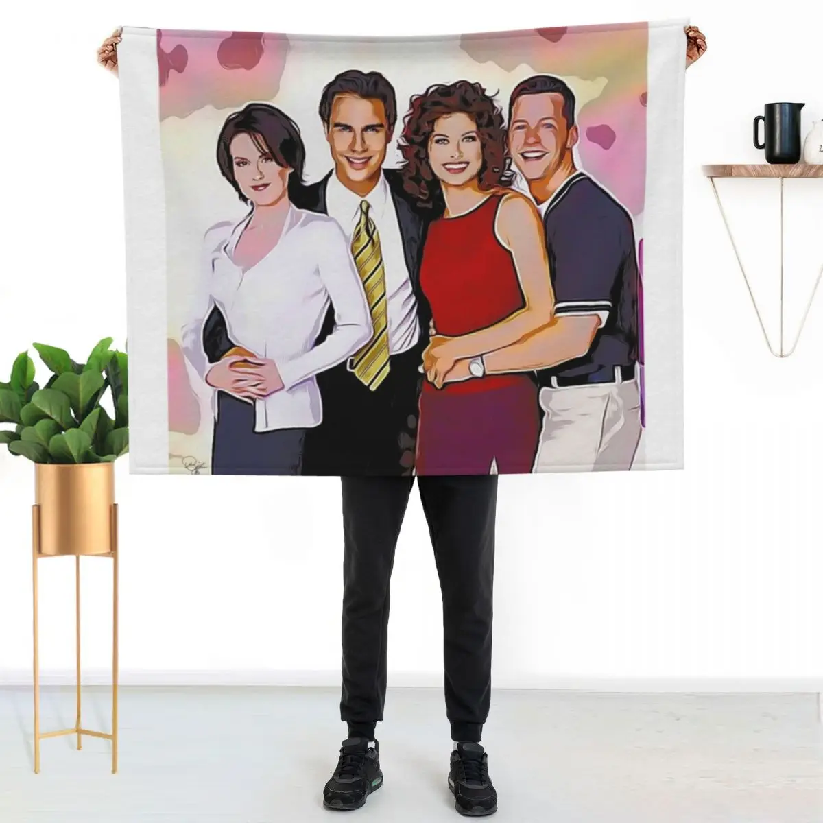 Will & Grace Throw Blanket warm winter Nap manga for babies Extra Large Throw Giant Sofa Blankets