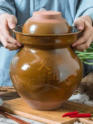 Pickles Earthen Jar Sealed with Lid Pickled Cabbage Jar Pickles Earthenware Small Household Ceramic Thickened Old-Fashioned