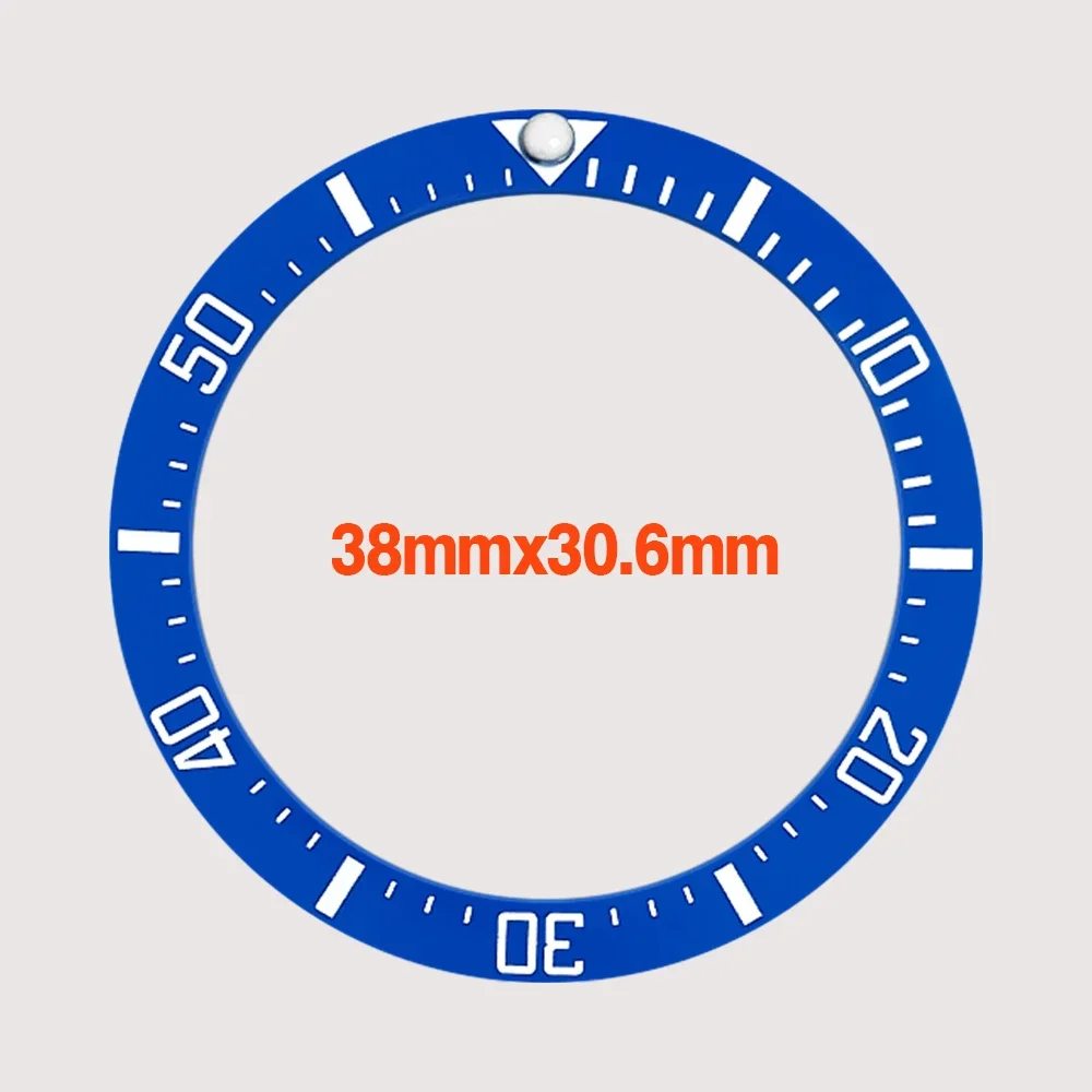 Moldura de cerâmica curvada de 38mm, inserção adequada para skx007 sub srpd, caixa de relógio nh35 nh36, peças de reposição para reparo de relógios, anel 38x30.6mm