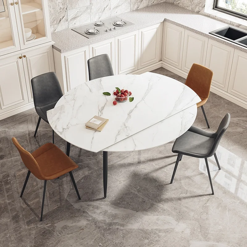 xx-Extendable Italian Minimalist Rock Slab Table Light Luxury Small Apartment Modern Minimalist Foldable Dining Table*
