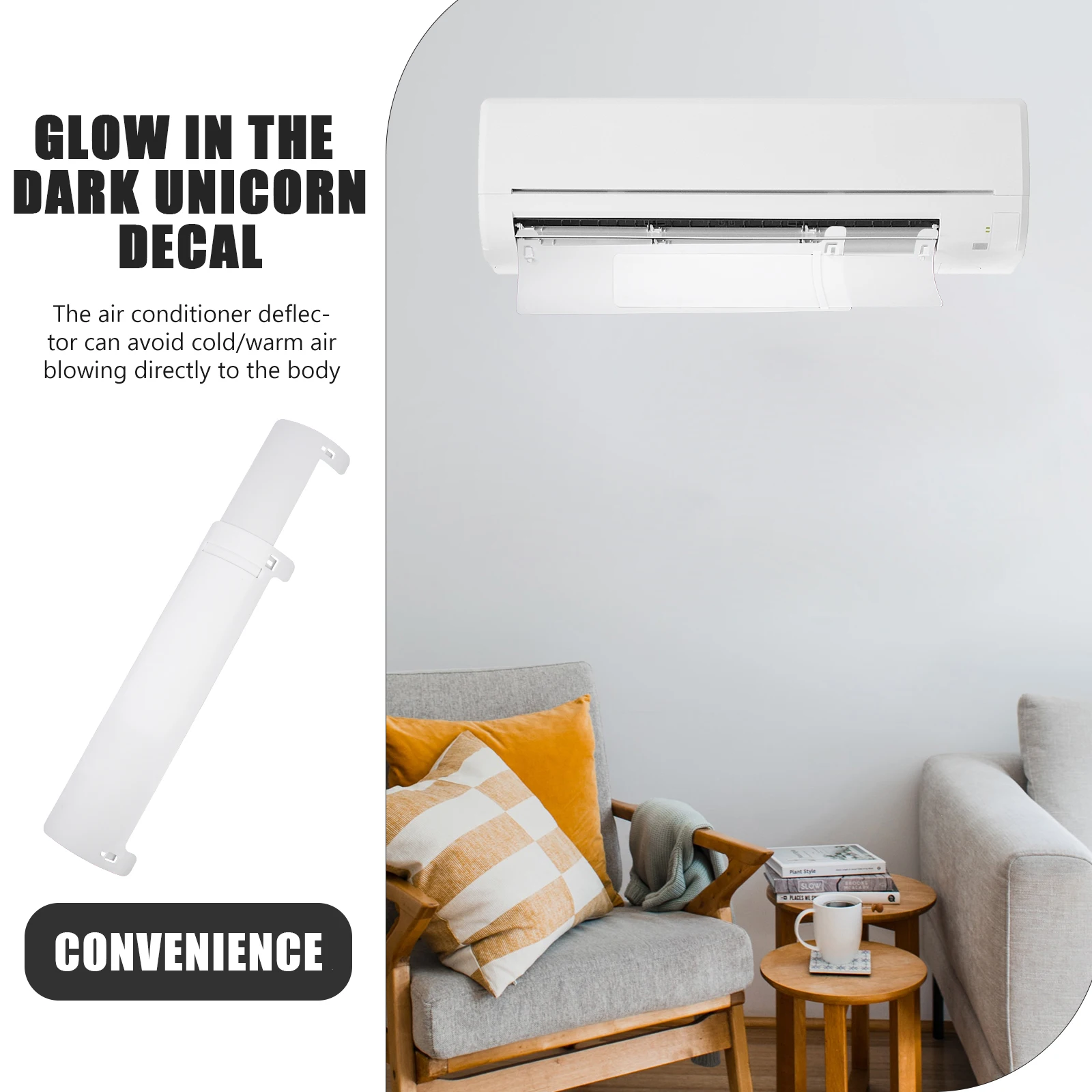 

Plastic Air Conditioner Deflector Safe Protect Families Cooling Heating Adjustable Angle Change Direction Easy