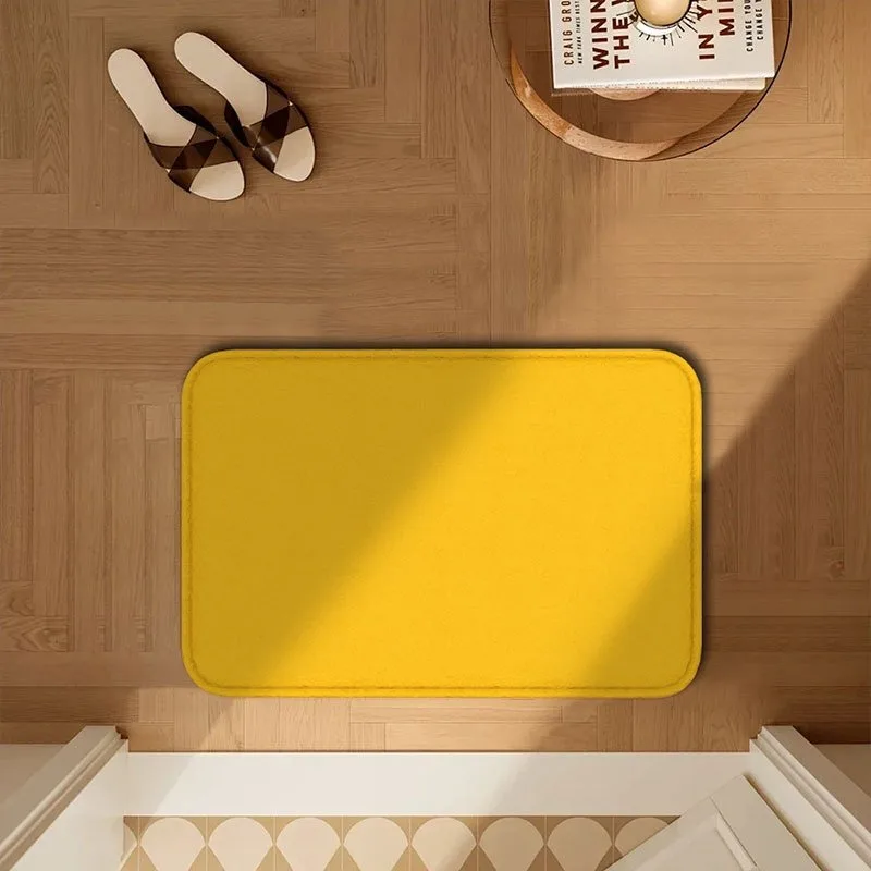 1PC Pure Yellow Pattern Door Mats Kitchen Rugs Non-Slip Pop design Living room Rug Bath Mat Carpet for Home Sink Laundry Decor