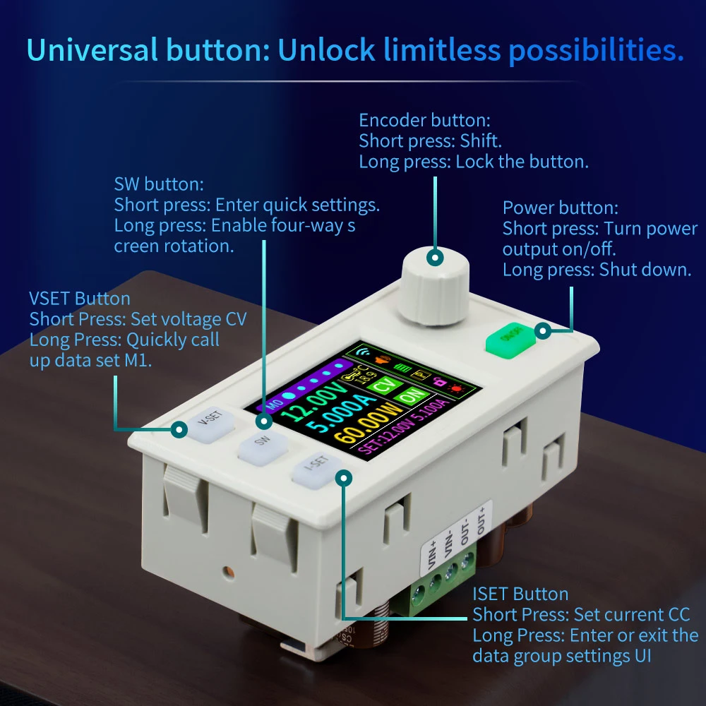 XY6506S 6A 390W CNC Adjustable DC Regulated Power Supply Step-down Module Constant Voltage and Current MPPT Charging Input