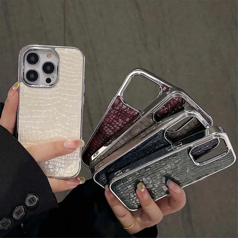 Luxury Leather Glitter Case for iPhone 11 12 13 14 15 Plus 16 Pro Max 15 Pro Max Shockproof Back Cover Fundas