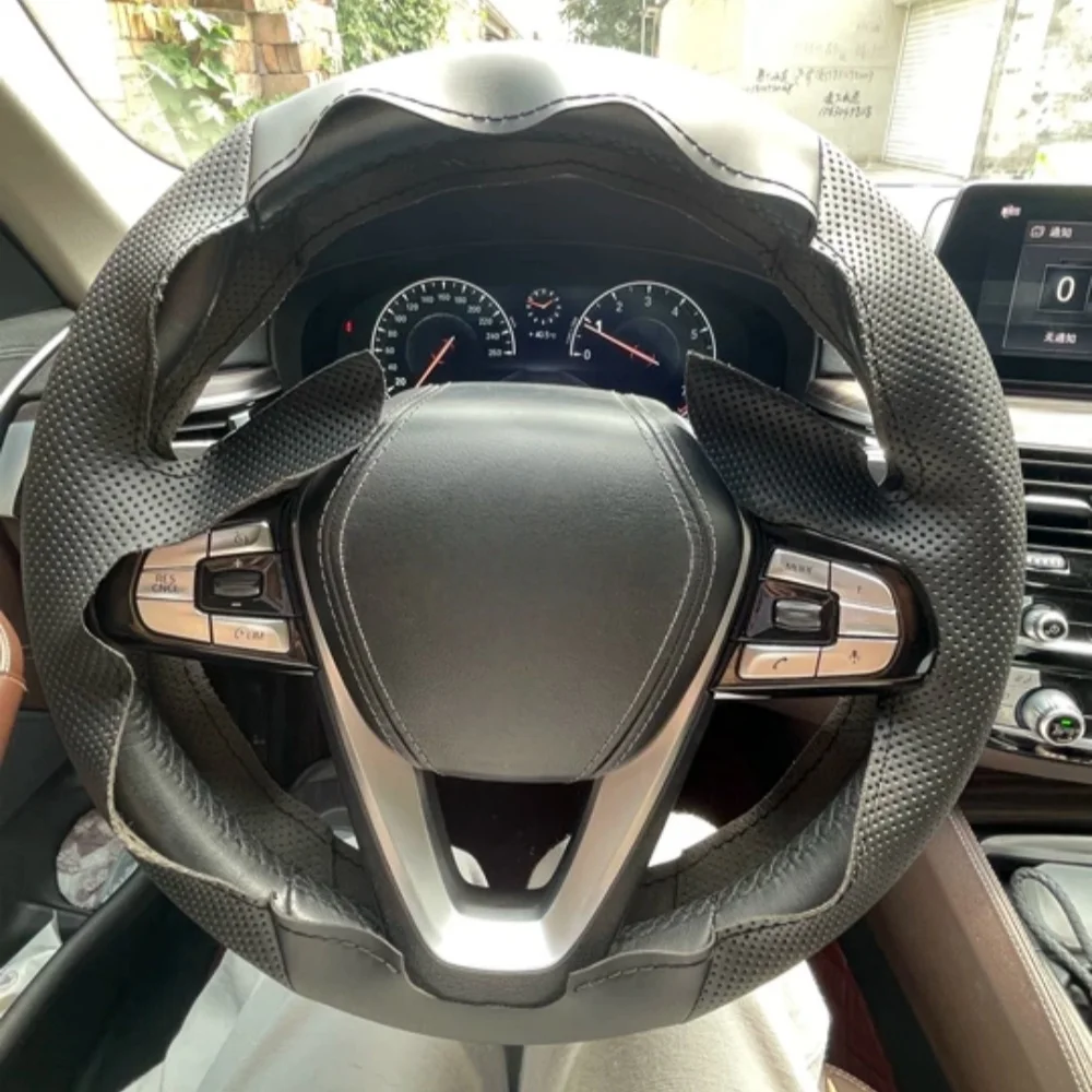 Hand Stitched Artificial Leather Steering Wheel Cover For BMW G30 530i 540i 520d 530e 2016-2018 G32 GT 630i 630d 2017-2018