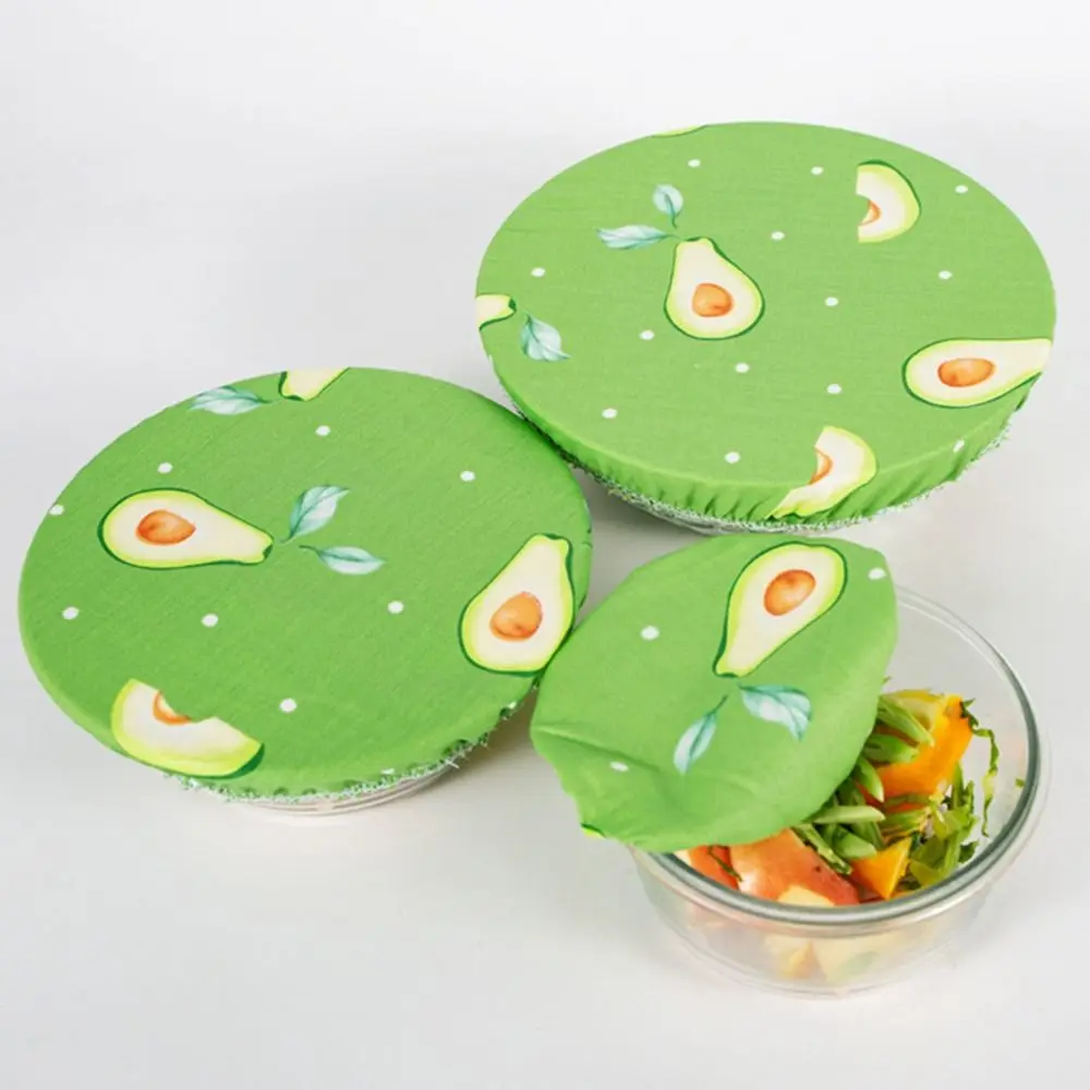 3 قطعة/المجموعة قابلة لإعادة الاستخدام وعاء يغطي جرة الأغطية التفاف الفاكهة نمط الغذاء تخزين يغطي الأناناس الليمون نمط 3 حجم الخبز التدقيق غطاء #4