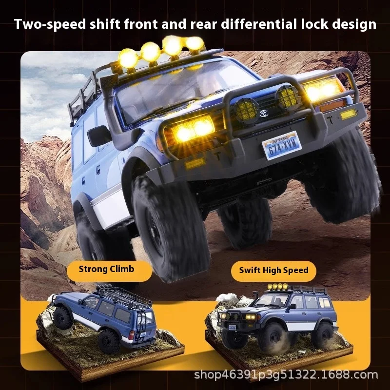 FMS FCX10 Pro Coche de escalada todoterreno con control remoto Toyota LC80 Simulación Cuerpo duradero de alta y baja velocidad para niños y adultos