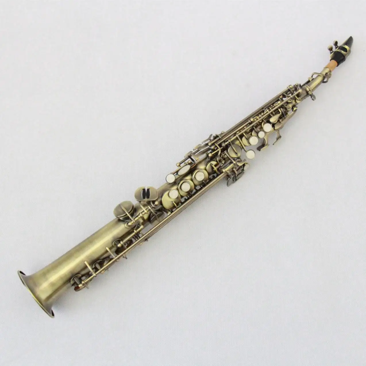 High Quality Beginner Level BB Flat Vintage Straight Soprano Saxophone With Accessory Instrument For New Players