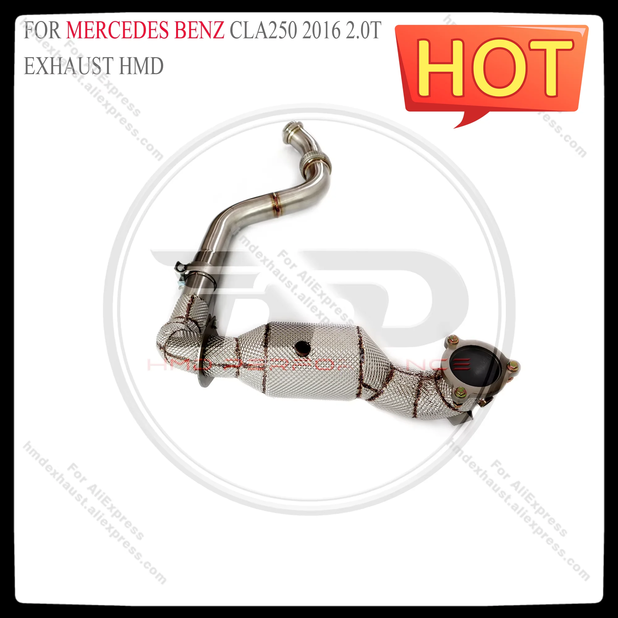 HMD Exhaust System High Flow Performance Downpipe for Mercedes benz CLA250 2016 2.0T With Heat shield