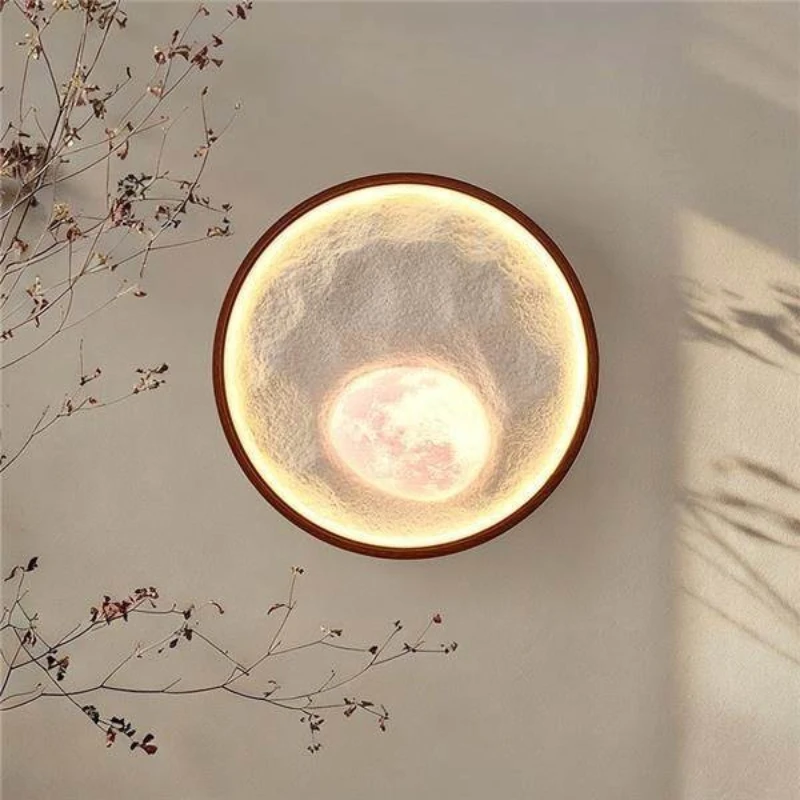 Creative Lunar Textured Wall Lamp, Antique Style Decor Lighting Fixtures for Bedrooms Living Rooms Corridors and Entrances
