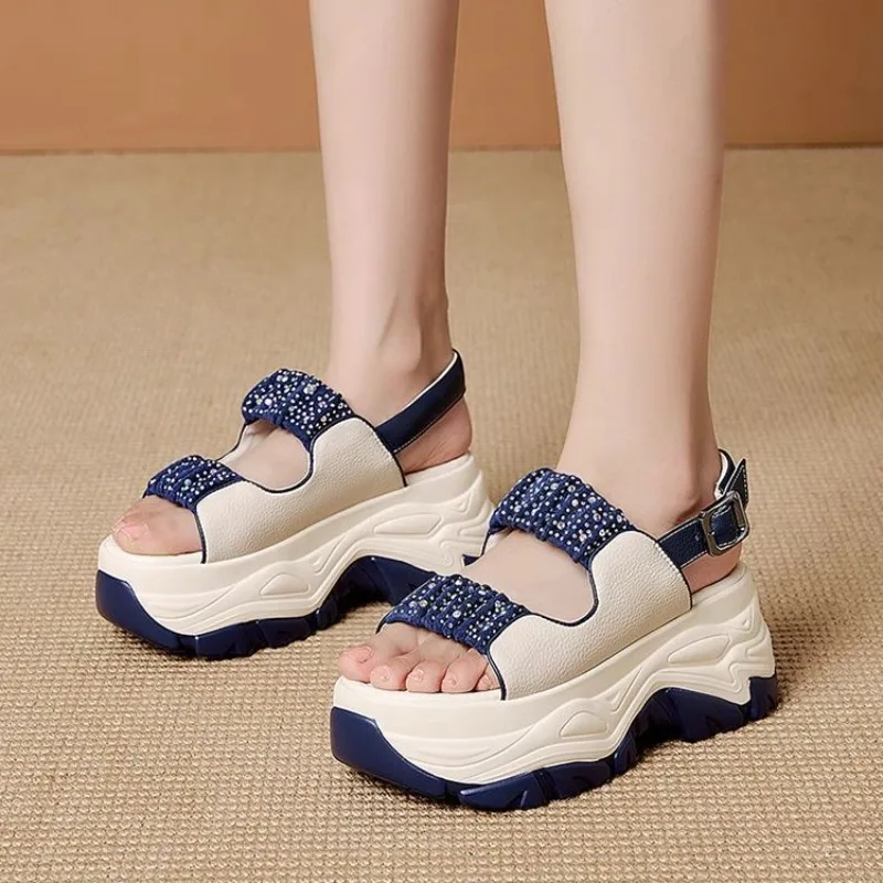 

Women's Platform Sneaker Sandals Summer Daily Versatile Casual Thick-soled Height-enhancing Roman Shoes Comfortable Wedges Shoes