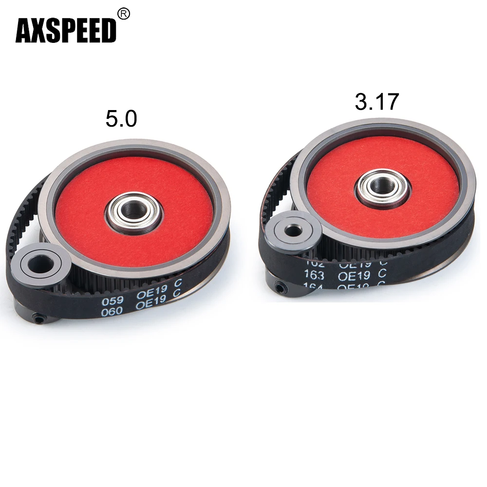 AXSPEED 3.17mm/5.0mm Low Noise Belt Drive Conversion Kit Transmission Gears System for 1/10 RC Crawler Car Axial SCX10 DIY Parts