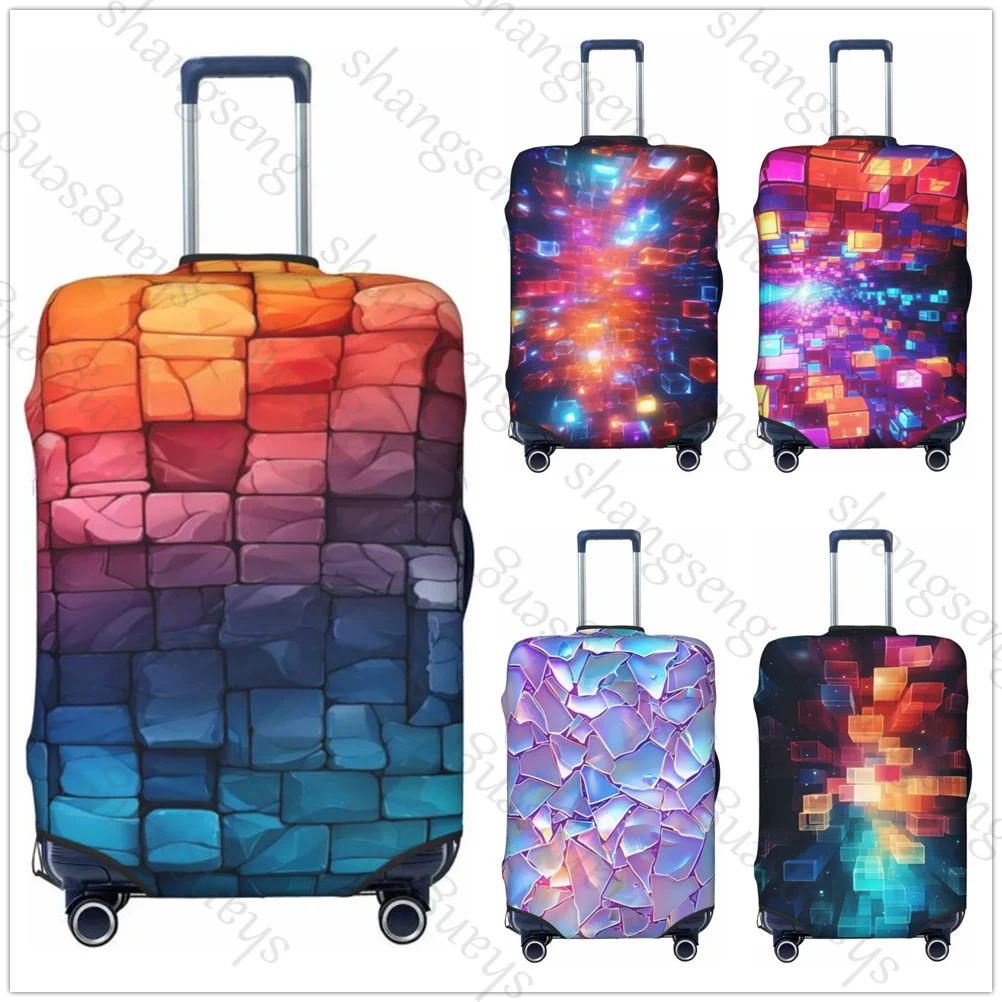 Colored crystal glass cube Thicken Luggage Cover Elasticity Trolley dust cover Suitcase Protection Suitcase Case Accessories