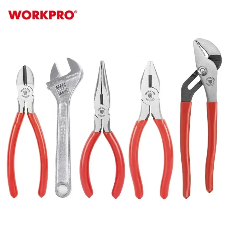 Household DIY Tool Set 5PCS Pliers Wrench with Hard Case Power Source Hand