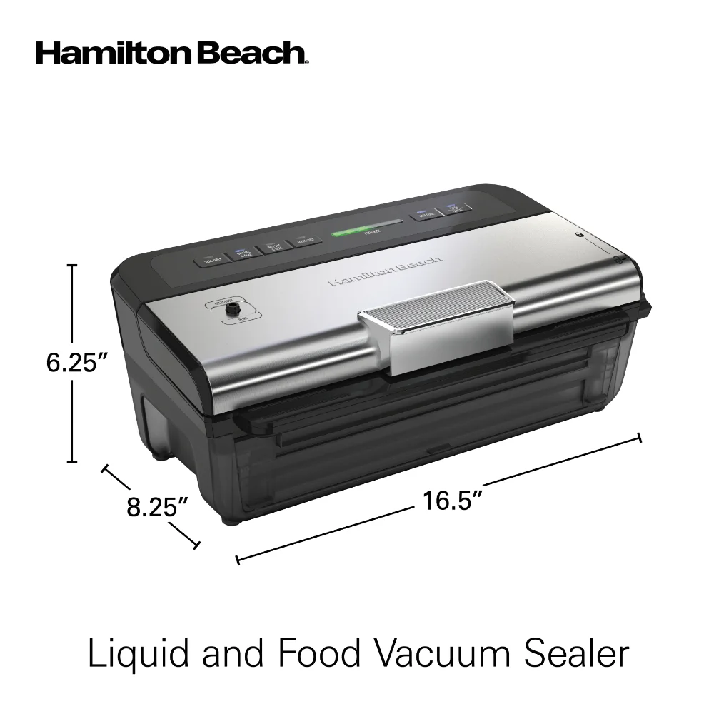 NutriFresh Food Vacuum Sealer Machine for Liquids and Food Preservation with 2-Roll Storage & Starter Kit, Model