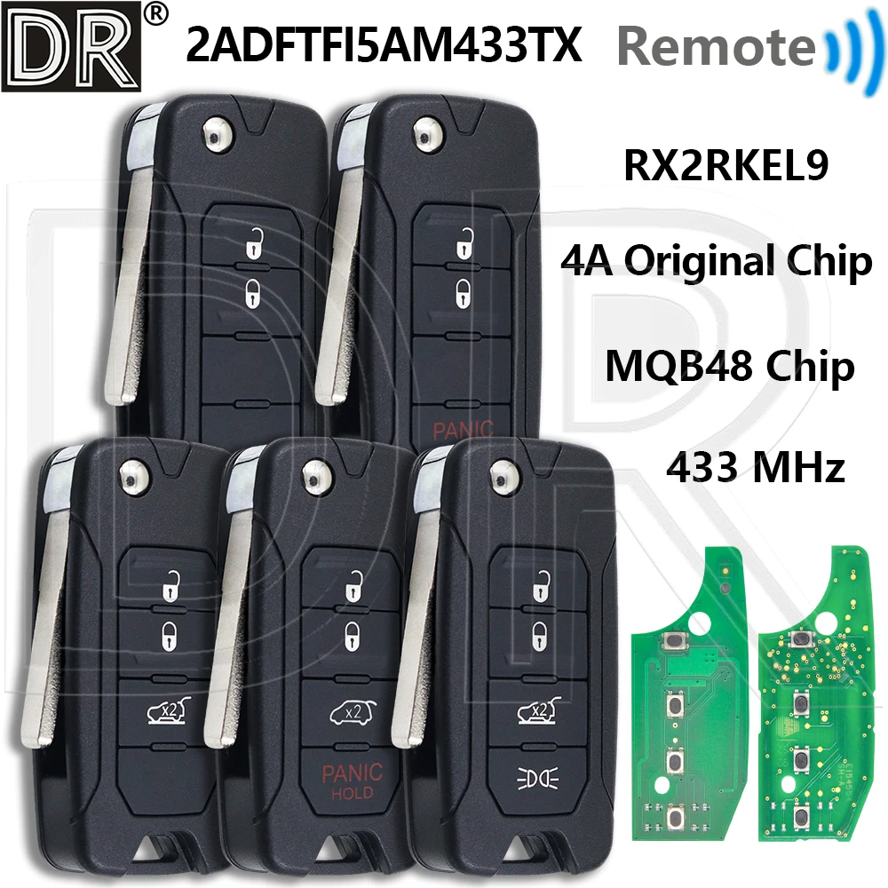 

Great 4A/MQB48 Chip 433MHz RX2RKEL9 SIP22 Flip Car Remote Control Smart Key For Jeep Renegade Fiat 500 500X 500L 2016 2017 2018