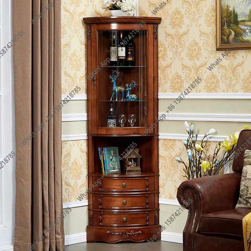 

solid wood triangular cabinet, living room ash wood corner cabinet, multi-functional corner restaurant corner wine cabinet