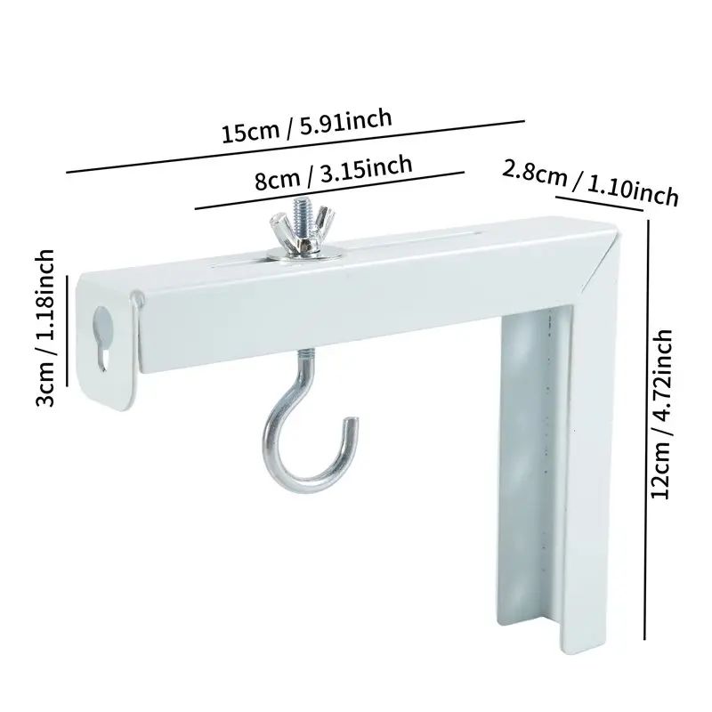 Stylish-2Pcs Projector Curtain Hanger Projector Screen L-Bracket Adjustable Extension Mount Stand Mounting Hanger Holder - view 6