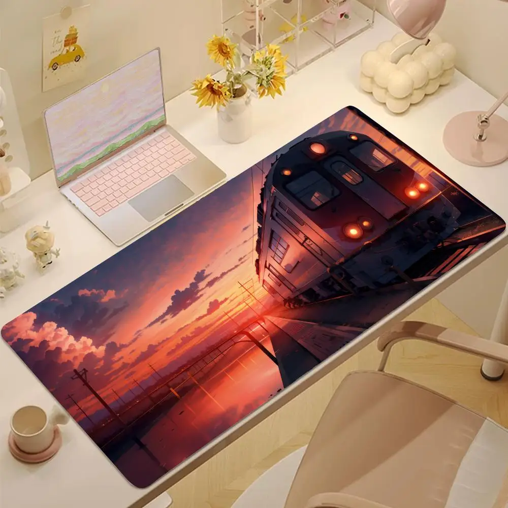 

train Mouse Pad Tablet mouse Pad Laptop xl desktop mouse pad, cute HD Rainbow Gaming keyboard pad, csgo Player, 90x40